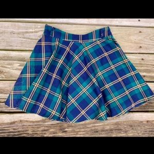 Green Tartan Plaid Skirt